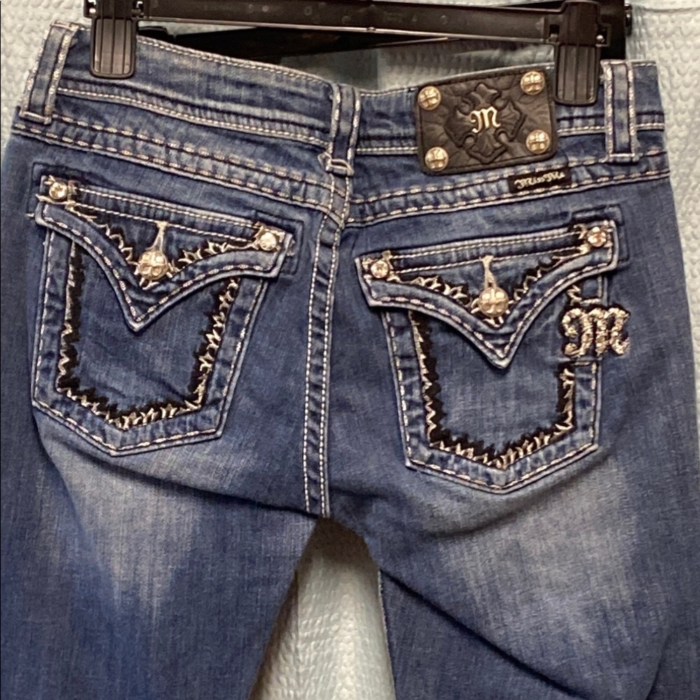 Miss Me size 26 Easy‎ Boot Denim Jeans with Embellished Pockets stretch bling